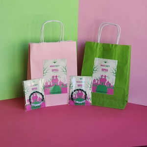 Wicked Inspired Birthday Party Favor Bag Set: Personalized Bracelet & Card
