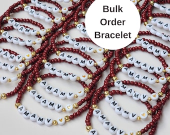 Custom Beaded Bracelet , Friendship Gifts , Personalized Bulk Order Bracelets