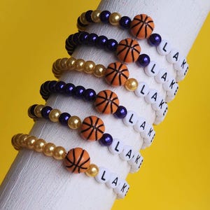 Personalized Basketball Team Bracelet: Acrylic Pearl Sports Accessories