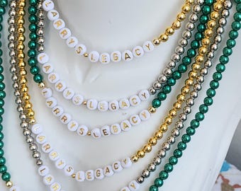 Bulk Order Gifts | Personalized Letter Bead Necklace | Acrylic Pearl Party Favors