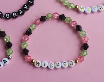 Personalized Beaded Friendship Bracelet: Elphaba & Glinda Inspired Party Favor