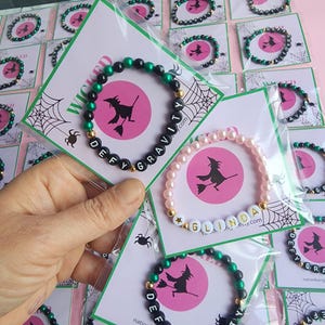 Böse inspirierte Perlenarmband: Elphaba Glinda Gastgeschenk