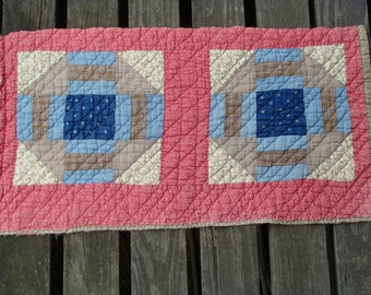 From the Farmhouse ~  Antique 1800's Prairie Style Cutter Quilt Piece