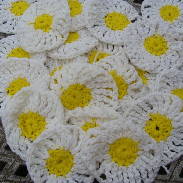 20 Hand Crochet Vintage Granny Afghan Circles ... Great to Embellish with