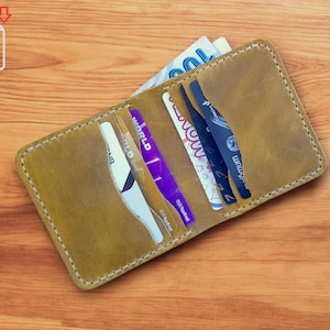 Schnittmuster Leder Bifold Wallet, Wallet PDF, Pattern PDF Wallet, Wallet Template, Leder Pattern, Leather Handmade