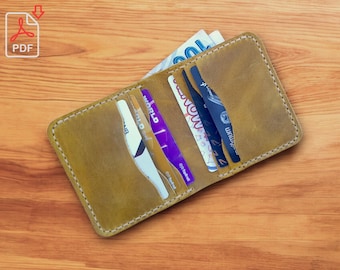 Leather Bifold Wallet PDF Pattern, A4 Template (Digital Download)