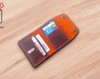 Leather Bifold Wallet Pattern, DIY Craft (PDF Pattern)