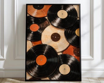 Vintage Vinyl Records Poster: Retro Music Wall Art for Record Lovers
