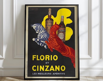 Florio et Cinzano Poster: 1920s Italian French Vintage Advertising Art