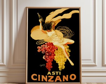 Póster de Asti Cinzano: Impresión art déco de un anuncio de vino italiano vintage