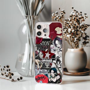 Nana Osaki Phone Case for iPhone 16 15 14 Pro Max 13 12 Mini Samsung S25 S24 S23 S22, Black Stones Japanese Anime Manga Comic, Clear Cases