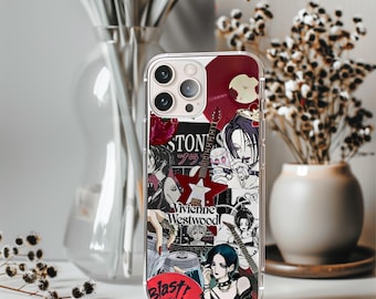 Nana Osaki Phone Case for iPhone 16 15 14 Pro Max 13 12 Mini Samsung S25 S24 S23 S22, Black Stones Japanese Anime Manga Comic, Clear Cases
