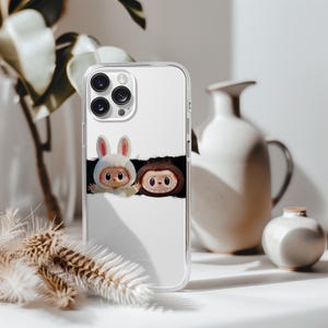Coque de portable Labubu : coque transparente lapin kawaii