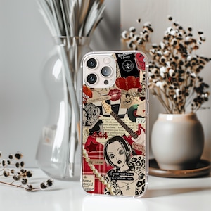 Nana Osaki Phone Case | Y2K Punk Collage Anime iPhone 16-11 & Samsung S24-S21 Cover | Black Stones Aesthetic