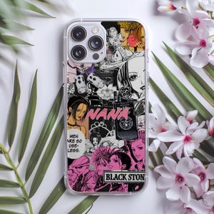 Nana Osaki Handyhülle für iPhone 16 15 14 13 12 11 Pro Max Mini Samsung Galaxy S24 S23 S22, japanisches Comic Design, Anime Manga Liebhaber Geschenk