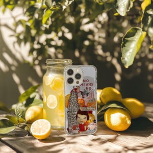 Yoshitomo Nara Collage Clear Phone Case: Kawaii Japanese Art