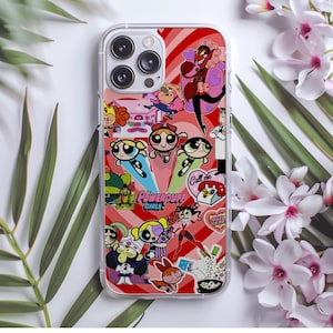Coque de portable Powerpuff Girls - Coque pour iPhone 16-11 dessin animé rétro Samsung S24-S21 - Jolie coque de protection colorée