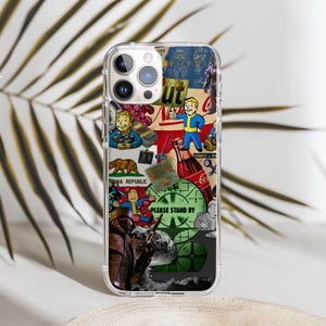 Fallout Vault Boy Collage Handyhülle, iPhone Samsung Galaxy Modelle, Schutzhülle, Slim Fit Shell, einzigartiges Design, maßgeschneidertes Accessoire
