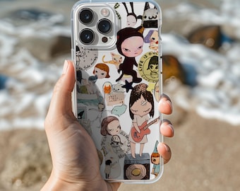 Yoshitomo Nara & Miffy Japanese Collage Phone Case – Kawaii Aesthetic Clear Cover for iPhone and Samsung Galaxy
