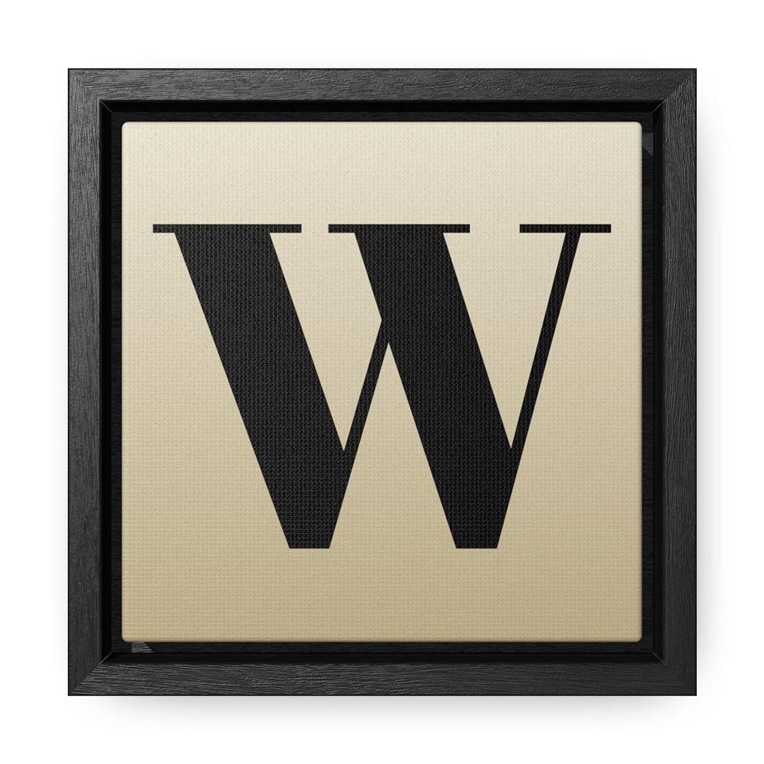 Letter W - Square Framed Gallery Canvas Print - Etsy