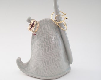 Celadon Ceramic Teapot Ring Holder: Unique Jewelry Organizer