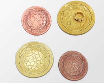 Colorful Ceramic Ring Dish: Handmade Mandala Tea Bag Plate