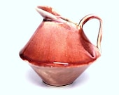 Handmade Ceramic Pitcher, Syrup Server, Pancake Party, handbuilt pottery, gravy boat, stoneware pitcher, pottery jug, unique pitcher
