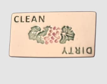 Dirty or Clean Dishwasher Magnet: Grapes Ceramic Kitchen Decor