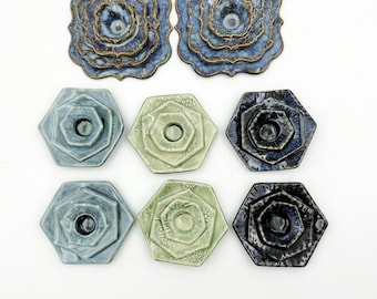 Handmade Ceramic Candle Holders: Unique Pottery Set