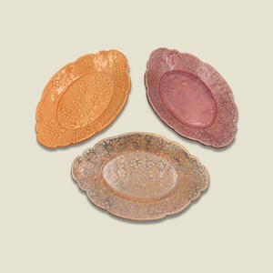 Fancy little candy dish, textured snack dish with choice of glaze, also great for a small decorative soap, rings or trinkets