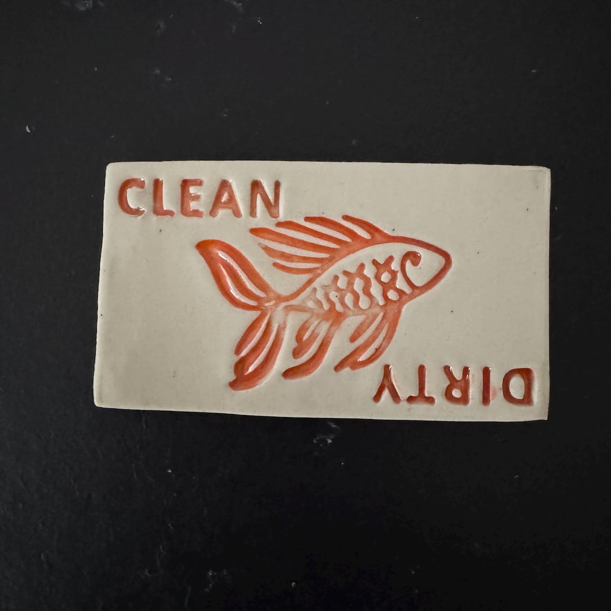 Dirty or Clean Dishes Kitchen Magnet - Non-scratching Backing, Fish Imagery. Approx 1.5" X 3" - Etsy