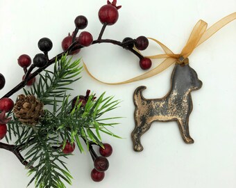 Chihuahua Ceramic Christmas Ornaments, Gift Box Included, Xmas Holiday Decoration, Christmas Tree,