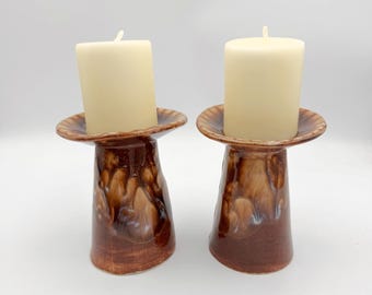 Handmade Ceramic Candle Holders: Unique Pottery Set