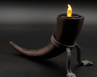 Nordic Horn and Iron Candle Holder + Tea Light (3d printed)