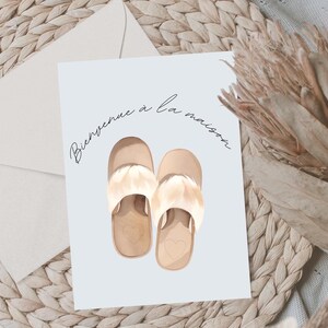 Bienvenue à la maison, carte bienvenue chez vous, carte de bienvenue airbnb, carte de retour, carte de voeux de bienvenue, carte digitale
