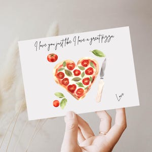 Carte saint valentin humour thème pizza, carte st-valentin, carte d’amour, carte digitale à imprimer/imprimable PDF, Saint Valentin