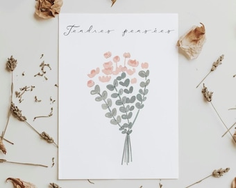 French condolence card, condolence card in French, death card, to download, Most sincere condolences