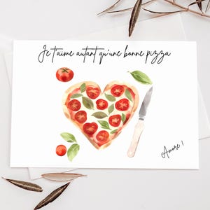 Valentine's Day card humor pizza theme, Valentine's Day card, love card, digital card to print/printable PDF, Valentine's Day