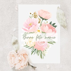 Bonne fête mamie, Joyeux anniversaire mamie, carte fête grand-mère à imprimer, Fête des mamies, Carte digitale à imprimer, carte paysage