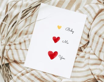 Digital Valentine's Day card, printable Valentine's Day card, original pregnancy announcement card, love card, heart card, Valentine's Day card
