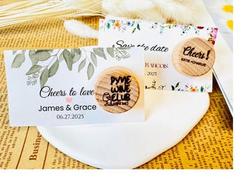 Wedding Favors,Custom Wine Bottle Stopper with Thank You Card,Wedding Favors for Guests in Bulk,Personalized Bridal Shower Gift,Party Favors