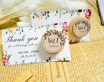 Custom Wine Bottle Stopper,Wedding Favors with Thank You Card, Wedding Gift,  Bridal Shower Gift, Party Favors, Business Promotional Items