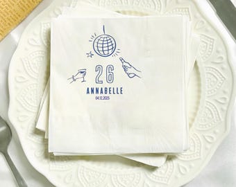 Custom Birthday Napkins,Custom PartyCocktailNapkins,CustomNapkins, Monogrammed Napkins,  Cocktail Napkins,Bachelorette,Birthday,BridalShower