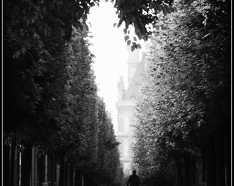 Paris Heart Photo - Black and White Paris Photography - Louvre Photo - I Heart Paris