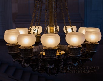 Versailles Chandelier Photograph, French Chateau Wall Art