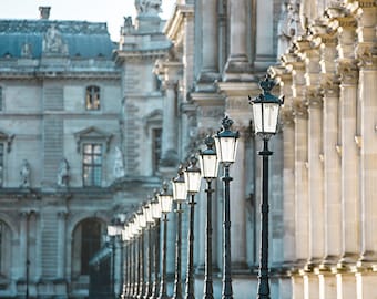 Sunlit Louvre Photography, Paris Wall Art