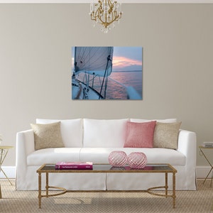 Nautical Decor, Nautical Wall Art, Sailing Photo, Ocean Photography, Sunset Photo, Ocean Sunset, Sailboat Photo, Sailboat, Ocean Theme image 2