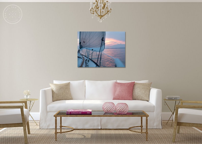 Nautical Decor, Nautical Wall Art, Sailing Photo, Ocean Photography, Sunset Photo, Ocean Sunset, Sailboat Photo, Sailboat, Ocean Theme image 2