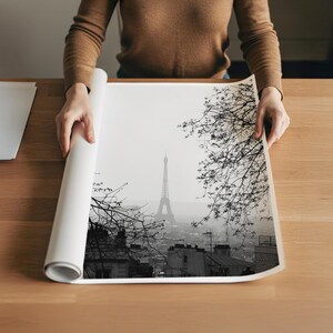 Black and White Paris Photography, Eiffel Tower, Love Birds afbeelding 6