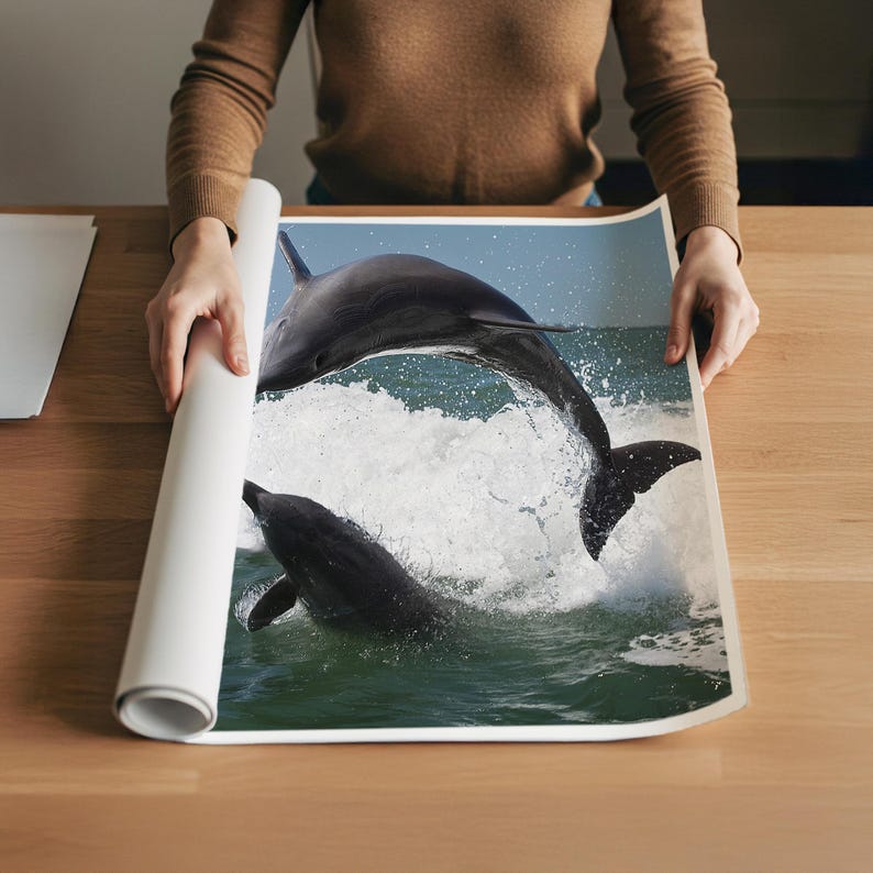 Jumping Dolphins Photo Print, Sanibel Island Ocean Photography image 5